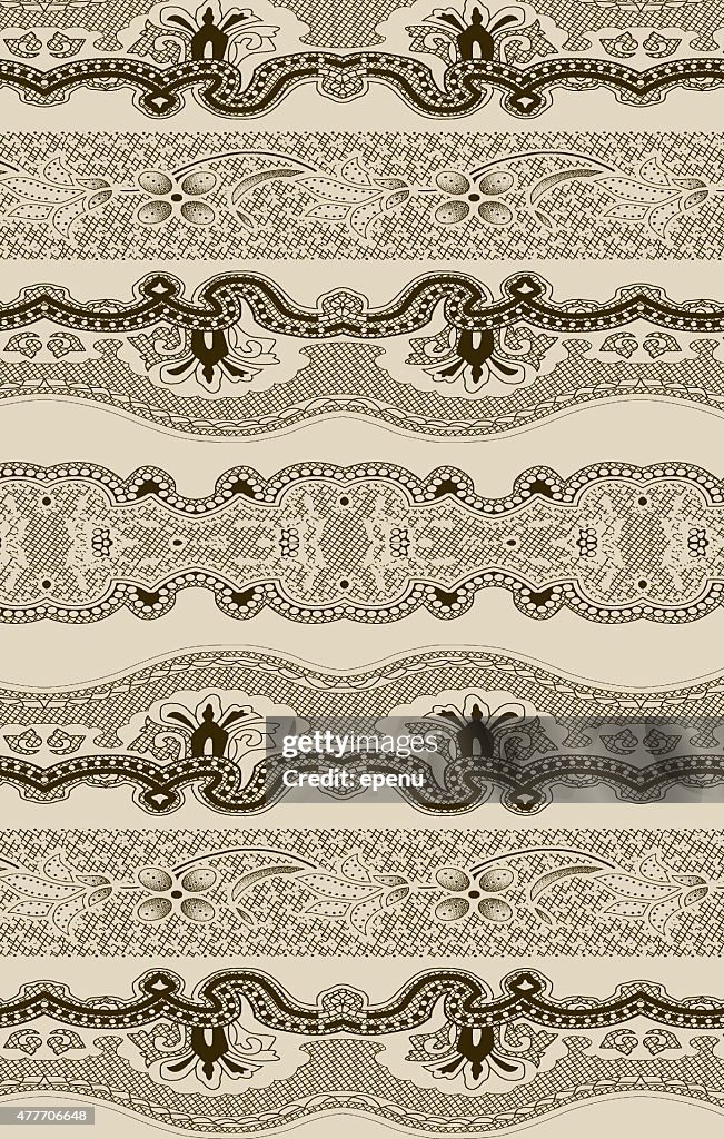 Seamless monochrome geometric pattern set - Illustration