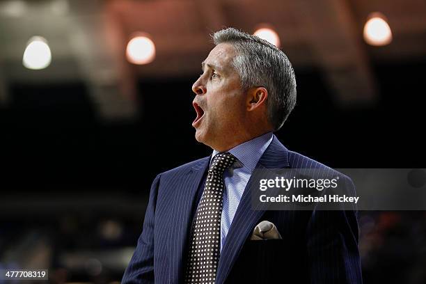 Head coach Brian Gregory of the Georgia Tech Yellow Jackets seen on the sidelines during the game against the Notre Dame Fighting Irish at Purcel...