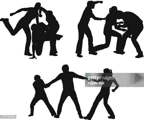 violent people - gang stock illustrations