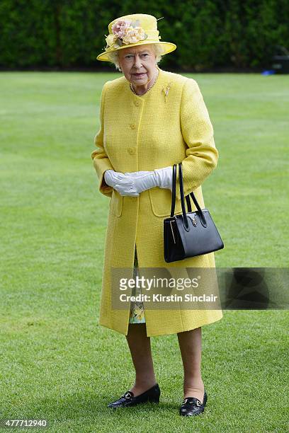 Queen Elizabeth II in the Parade Ring as she attends Royal Ascot 2015 at Ascot racecourse on June 19, 2015 in Ascot, England.