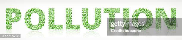 pollution with green energy buttons - energy efficient heating stock illustrations