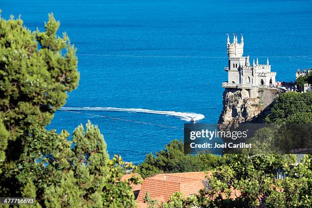 nest de swallow em crimean coast - yalta - fotografias e filmes do acervo