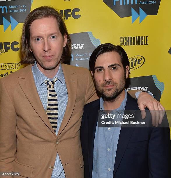 Director Wes Anderson and actor Jason Schwartzman attend the screening of "Grand Budapest Hotel" during the 2014 SXSW Music, Film + Interactive...