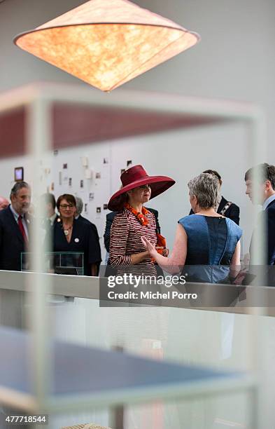 Queen Maxima of The Netherlands opens the Design Derby Netherlands - Belgium on June 19, 2015 in Rotterdam Netherlands.