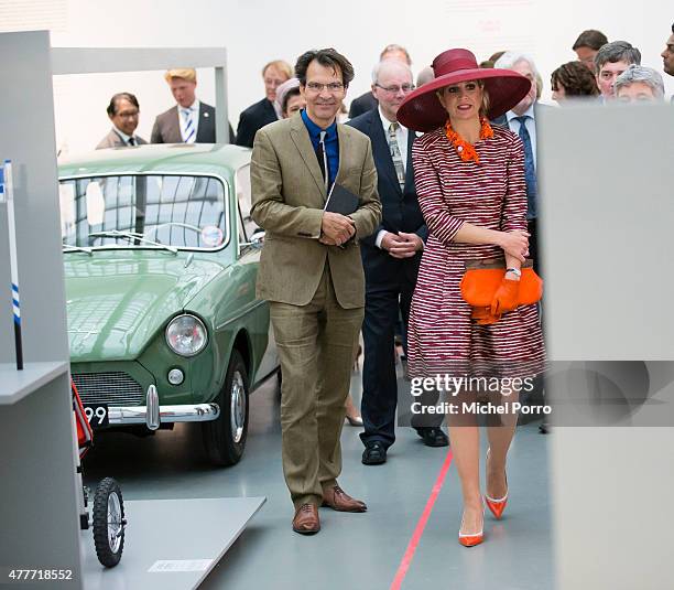 Queen Maxima of The Netherlands opens the Design Derby Netherlands - Belgium on June 19, 2015 in Rotterdam Netherlands.