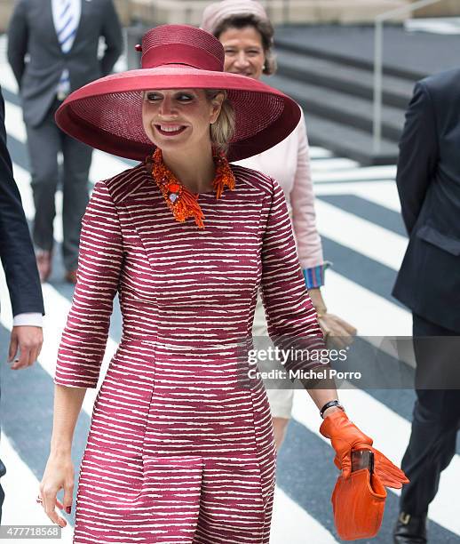 Queen Maxima of The Netherlands opens the Design Derby Netherlands - Belgium on June 19, 2015 in Rotterdam Netherlands.