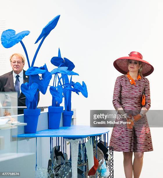 Queen Maxima of The Netherlands opens the Design Derby Netherlands - Belgium on June 19, 2015 in Rotterdam Netherlands.