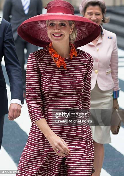 Queen Maxima of The Netherlands opens the Design Derby Netherlands - Belgium on June 19, 2015 in Rotterdam Netherlands.