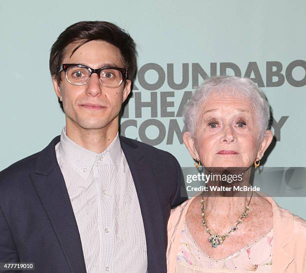 Gideon Glick and Barbara Barrie during the 'Significant Other' Opening Night photo call at Laura Pels Theatre on June 18, 2015 in New York City.
