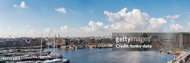 amsterdam aerial view panorama - nemo stock pictures, royalty-free photos & images