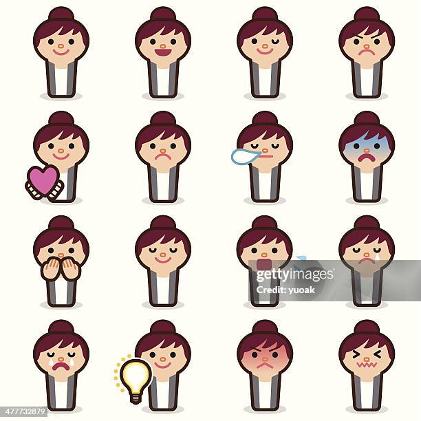 business woman emoticons - 3 wise monkeys emoji stock illustrations