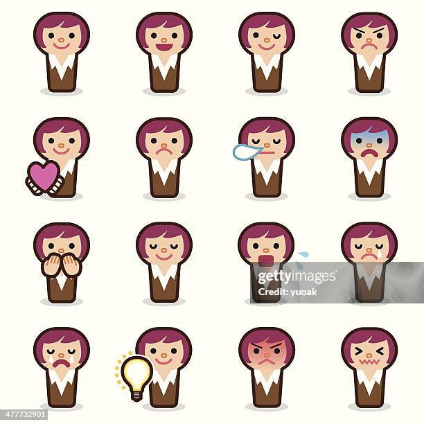 business woman emoticons - 3 wise monkeys emoji stock illustrations