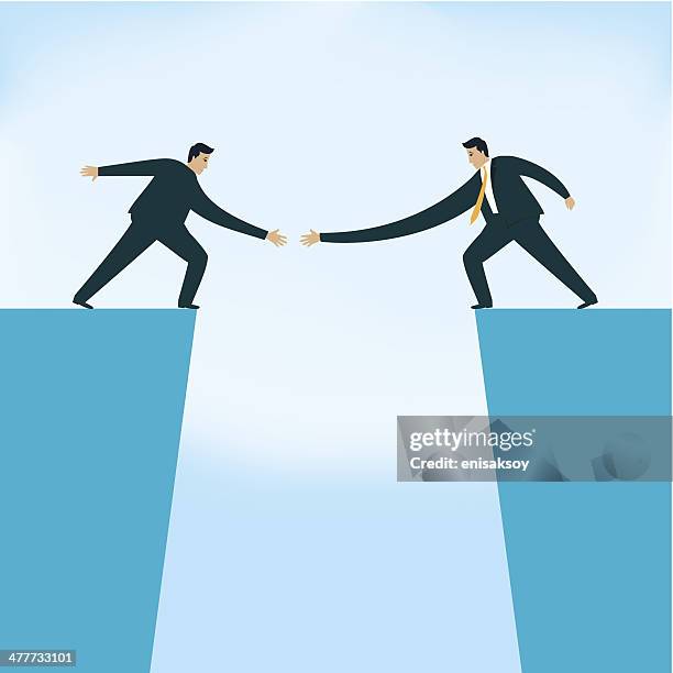 negotiation - bridging the gap stock illustrations