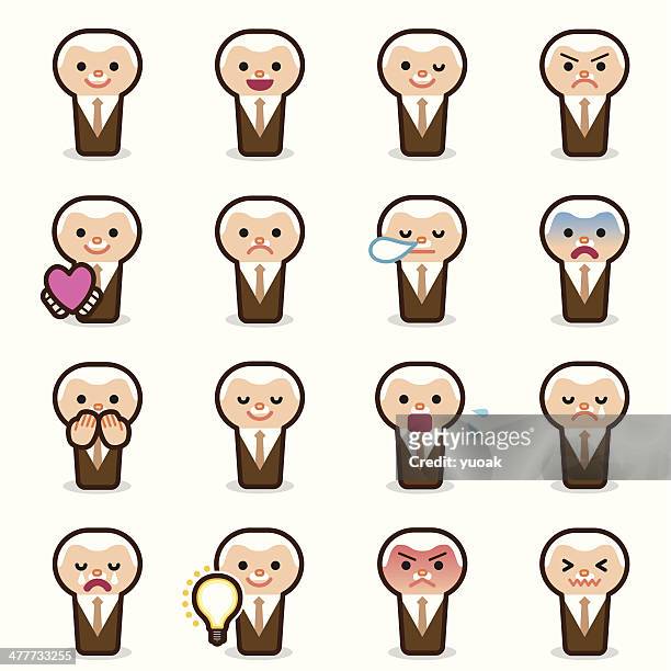 businessman emoticons - 3 wise monkeys emoji stock illustrations
