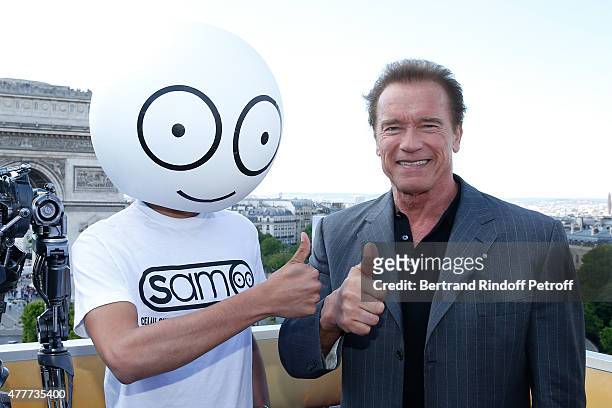 Terminator is committed to road safety to praise Sam, "Who leads is the one who does not drink" - Sam and Actor Arnold Schwarzenegger attend the...