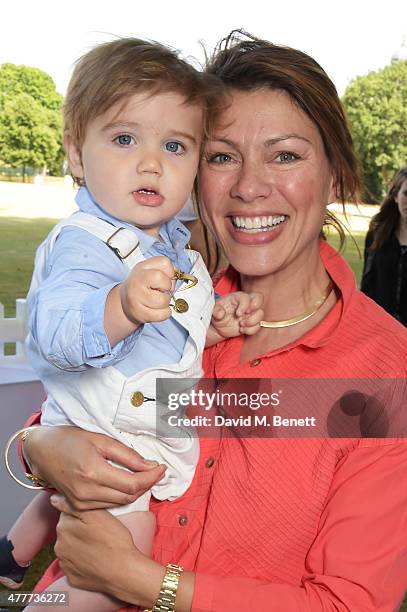 Kate Silverton and her son Wilbur attend the Flannels for Heroes charity cricket match and garden party hosted by menswear brand Dockers at Burtons...