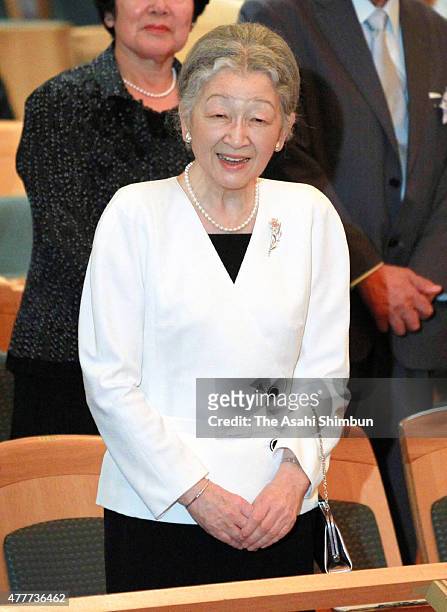 Empress Michiko attends a charity concert at Tokyo Opera City concert hall on September 2, 2011 in Tokyo, Japan.