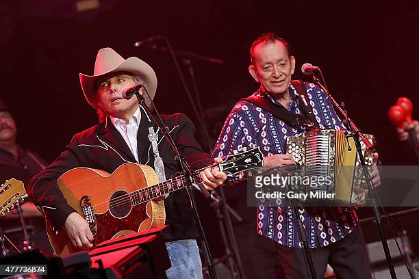 Dwight Yoakam and Flaco Jimenez perform during the 2015 Austin City Limits Hall of Fame Induction and Concert at ACL Live on June 18, 2015 in Austin,...