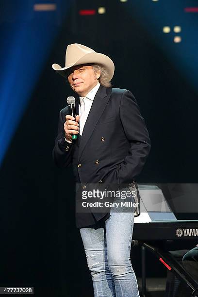 Emcee Dwight Yoakam speaks during the 2015 Austin City Limits Hall of Fame Induction and Concert at ACL Live on June 18, 2015 in Austin, Texas.