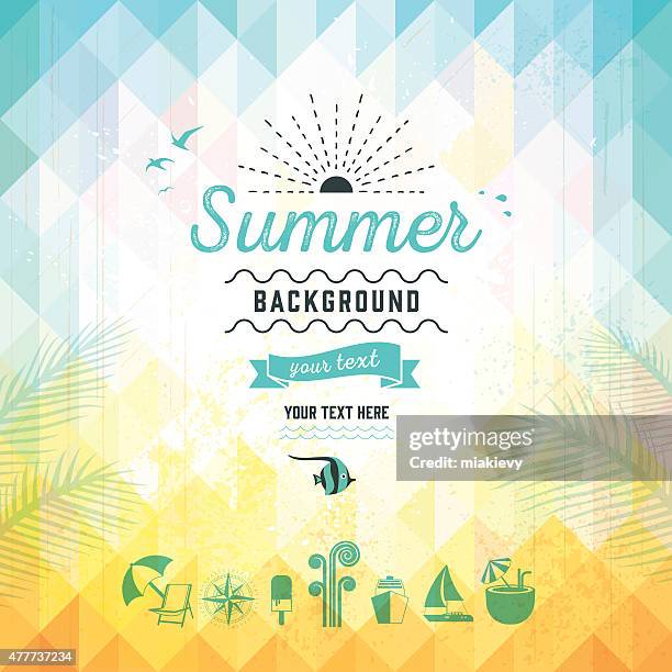 ilustrações de stock, clip art, desenhos animados e ícones de fundo de verão triângulo - cadeira de recosto