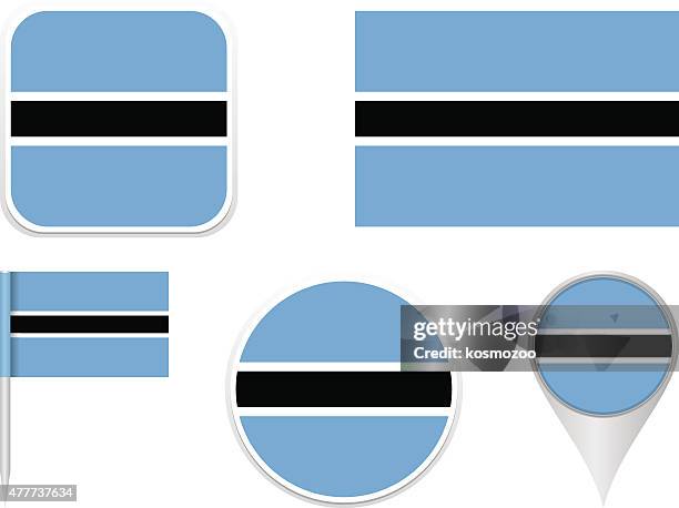 flags botswana - botswana stock illustrations