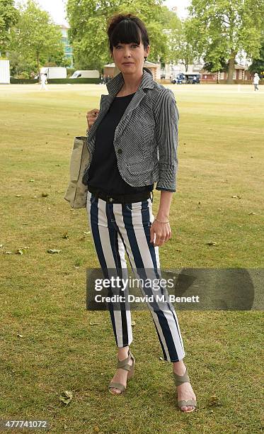 Lysette Anthony attends the Flannels for Heroes charity cricket match and garden party hosted by menswear brand Dockers at Burtons Court on June 19,...