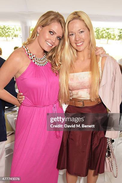 Lady Kitty Spencer and Belinda deLucy McKeeve attend the Flannels for Heroes charity cricket match and garden party hosted by menswear brand Dockers...