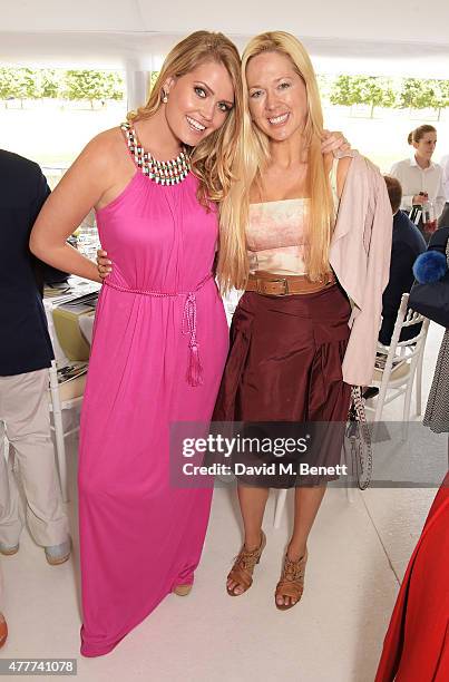 Lady Kitty Spencer and Belinda deLucy McKeeve attend the Flannels for Heroes charity cricket match and garden party hosted by menswear brand Dockers...