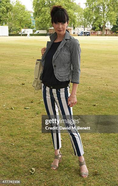 Lysette Anthony attends the Flannels for Heroes charity cricket match and garden party hosted by menswear brand Dockers at Burtons Court on June 19,...