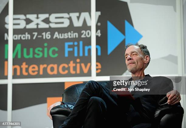 David Carr, Columnist/Reporter The New York Times speaks onstage at "Do Algorithms Dream of Viral Content?" during the 2014 SXSW Music, Film +...