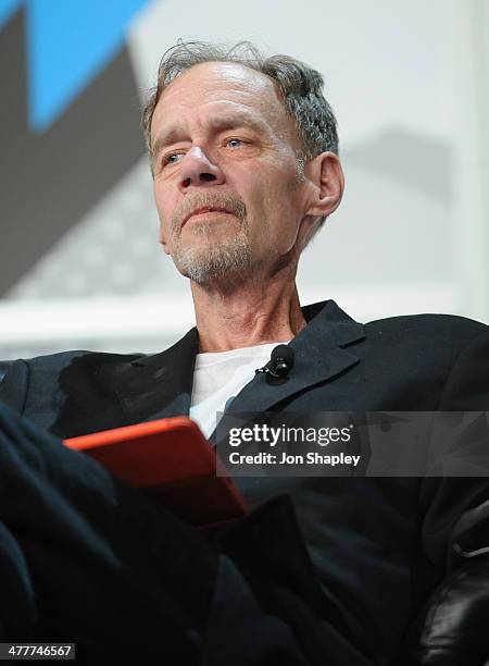 David Carr, Columnist/Reporter The New York Times speaks onstage at "Do Algorithms Dream of Viral Content?" during the 2014 SXSW Music, Film +...