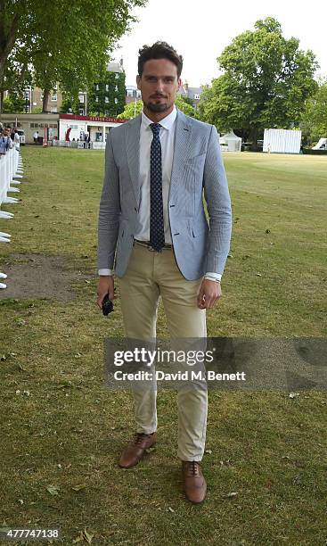 Stephen Bowman attends the Flannels for Heroes charity cricket match and garden party hosted by menswear brand Dockers at Burton's Court on June 19,...