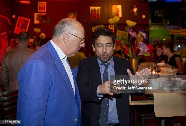Director Alfonso Gomez-Rejon and Producer Steven Rales at the after party of the premiere of "Me and Earl and the Dying Girl" at the Voodoo Brewery...