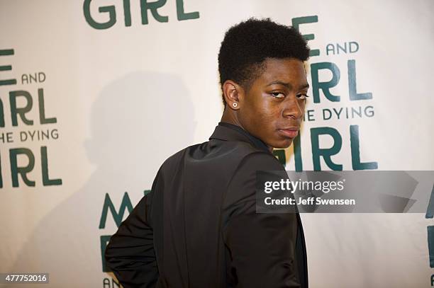 Actor RJ Cyler arrives at the premiere of "Me and Earl and the Dying Girl" at the AMC Waterfront June 16, 2015 in Pittsburgh, Pennsylvania. The movie...