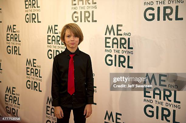 Actor Gavin Dietz arrives at the premiere of "Me and Earl and the Dying Girl" at the AMC Waterfront June 16, 2015 in Pittsburgh, Pennsylvania. The...