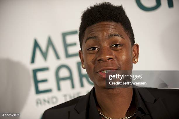 Actor RJ Cyler arrives at the premiere of "Me and Earl and the Dying Girl" at the AMC Waterfront June 16, 2015 in Pittsburgh, Pennsylvania. The movie...