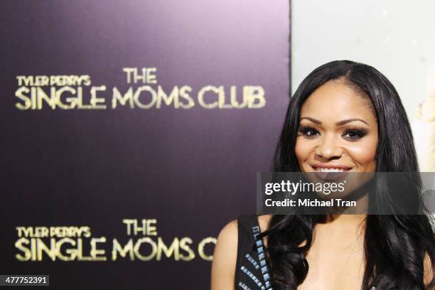 Erica Hubbard arrives at the Los Angeles premiere of "Tyler Perry's The Single Moms Club" held at ArcLight Cinemas Cinerama Dome on March 10, 2014 in...