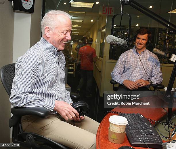 Archie Manning and Eli Manning visit at SiriusXM Studios on June 19, 2015 in New York City.