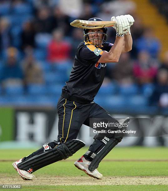 Andy Hodd of Yorkshire bats during the NatWest T20 Blast match between Yorkshire and Nottinghamshire at Headingley on June 19, 2015 in Leeds, England.