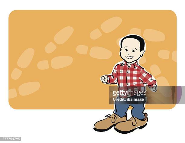big boy shoes - children acting stock illustrations