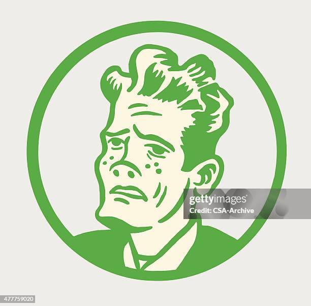 sad man - freckles stock illustrations