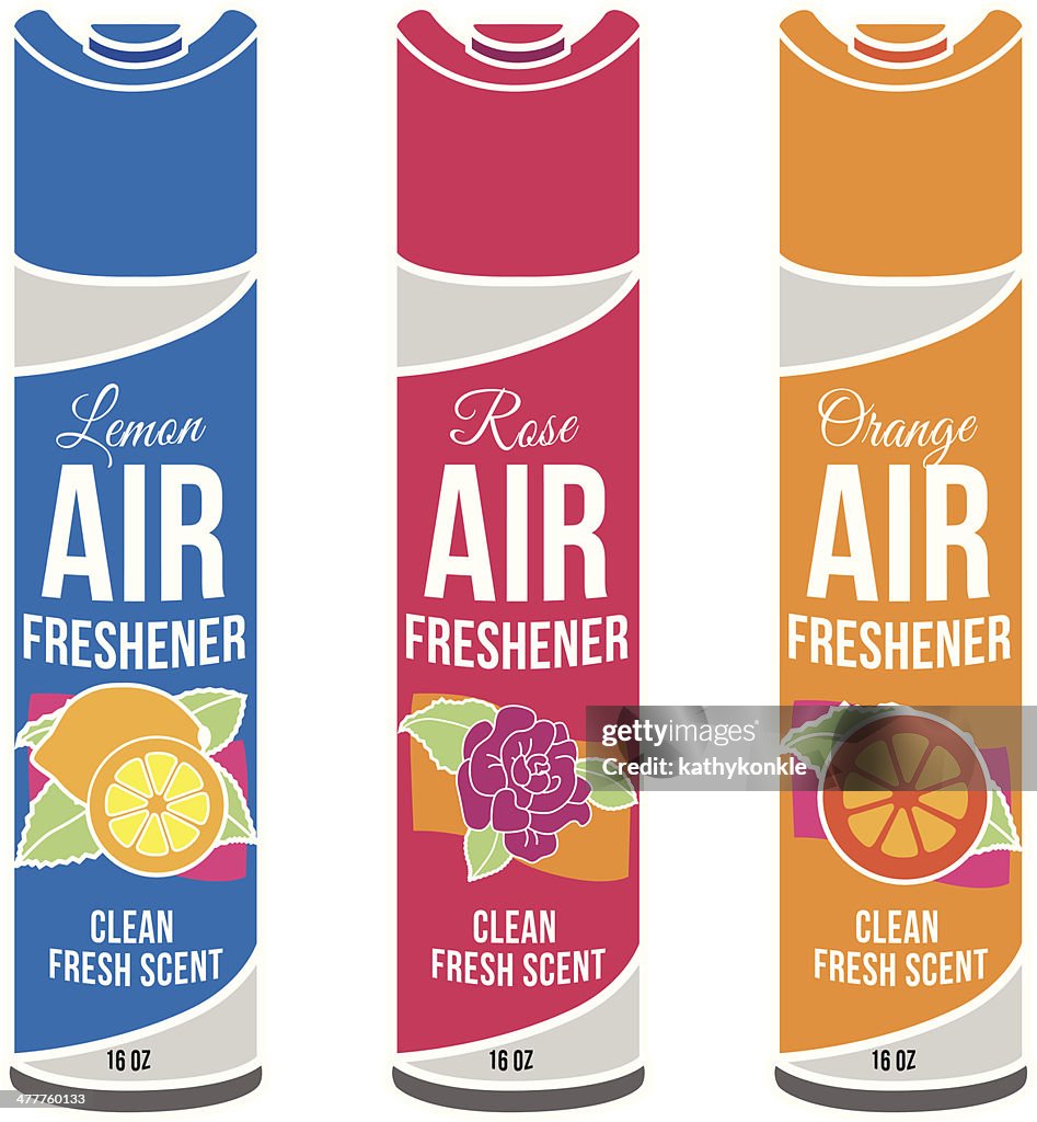 Genérico fresheners en diferentes aromas de aire
