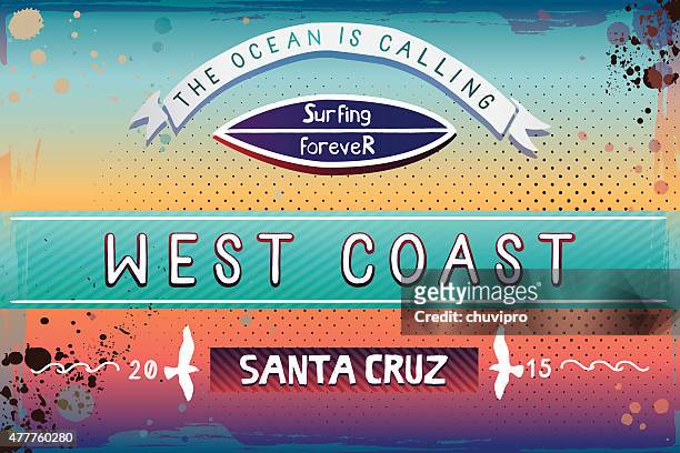 grunge horizontale hintergrund - santa cruz kalifornien stock-grafiken, -clipart, -cartoons und -symbole