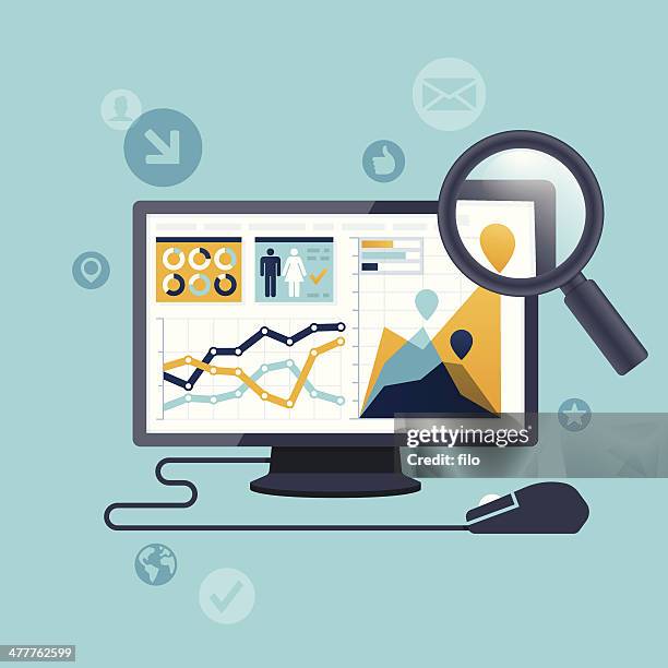 bildbanksillustrationer, clip art samt tecknat material och ikoner med statistics computer - vetenskapligt experiment