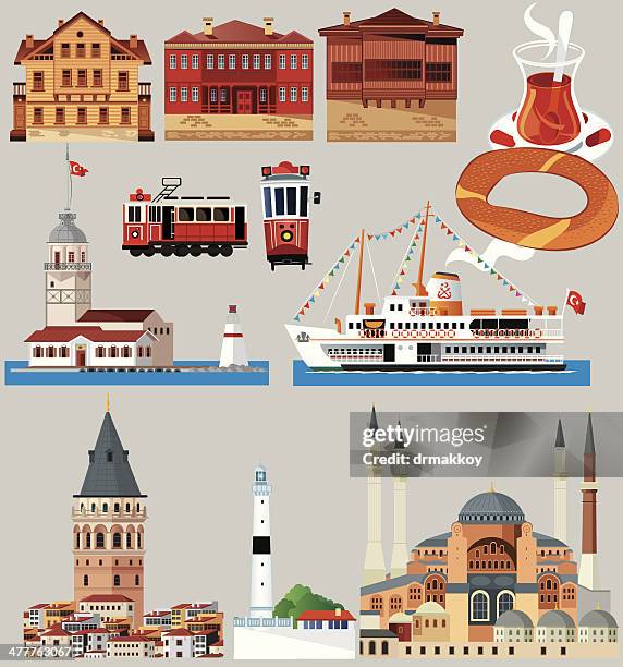 i̇stanbul symbols - istanbul stock illustrations