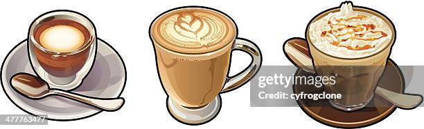 cafe latte - latte stock illustrations
