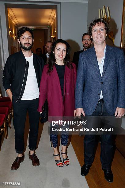 Director Benoit Petre, actress Isabelle Vitari and Marlon B. Attend French minister of Culture and Communication Fleur Pellerin gives Medal of...