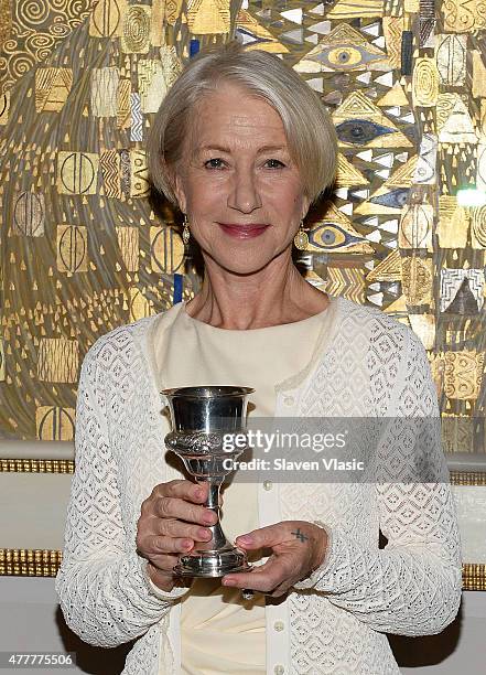 Actress Helen Mirren honored by World Jewish Congress for her role in acclaimed film "Woman In Gold" at Neue Galerie on June 19, 2015 in New York...