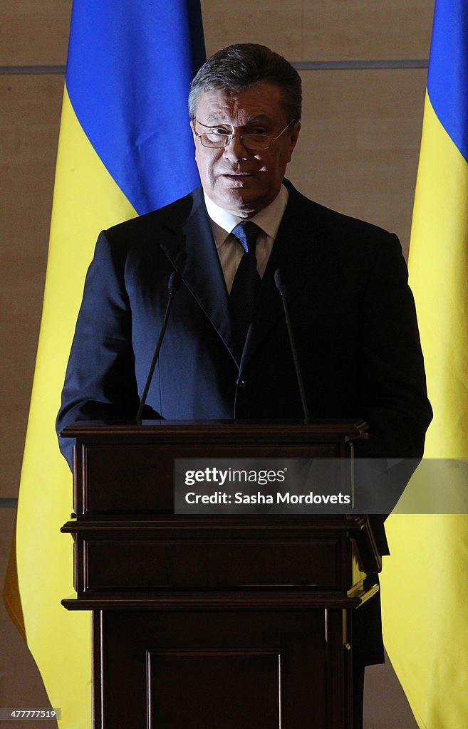 Ousted Ukrainian President Viktor Yanukovych Holds Press Conference In Rostov-on-Don