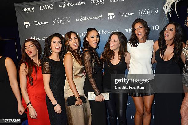 Unissons nos voix' Girl's band attend Les Globes de Cristal 2014 Awards Ceremony at Le Lido on March 10, 2014 in Paris, France.